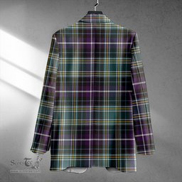 ScotsTee Shop MacKellar Weathered Clan Crest Casual Tartan Flat Lapel Collar Blazer Tartan Blazer Cotton