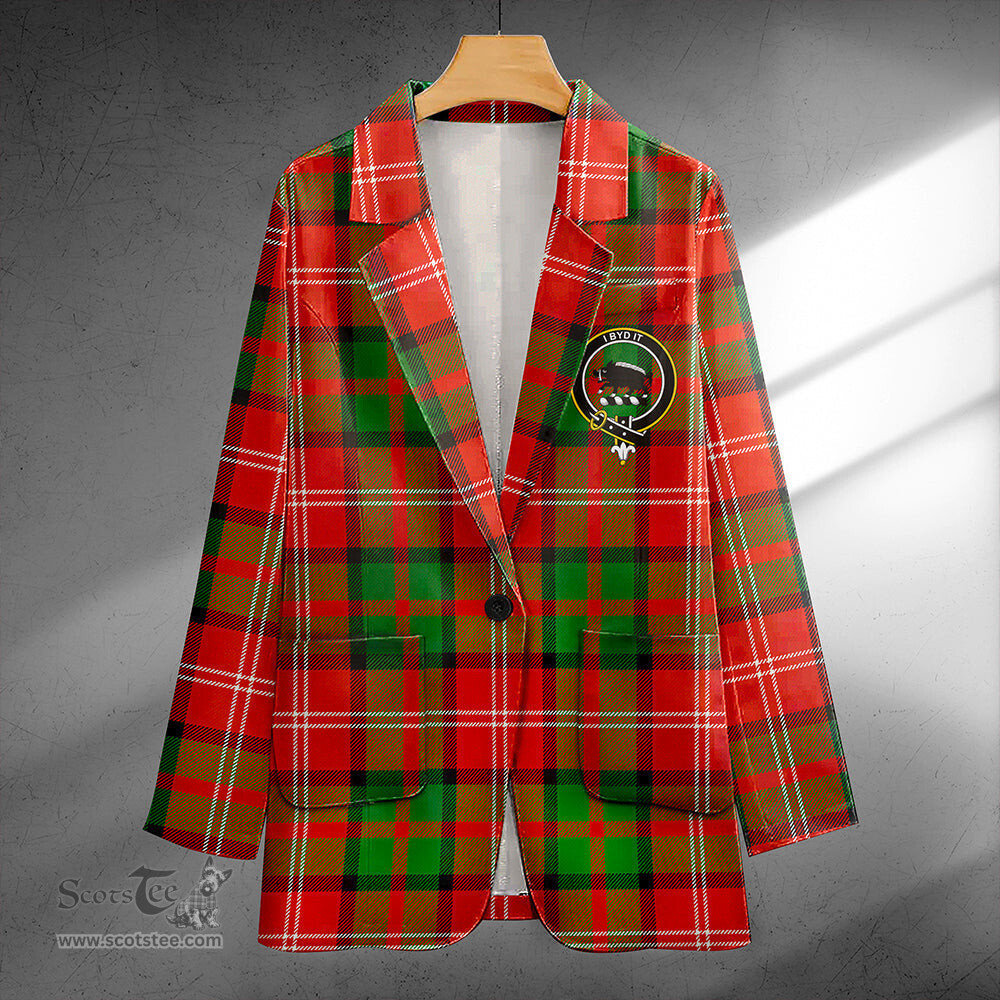 ScotsTee Shop Nisbet (Nisbit) Ancient Clan Crest Casual Tartan Flat Lapel Collar Blazer Tartan Blazer Cotton