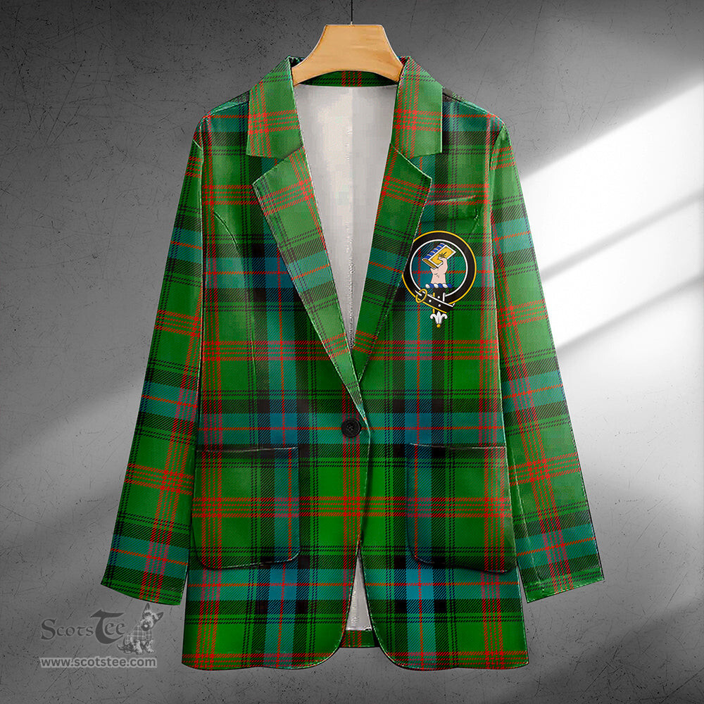 ScotsTee Shop Park Ancient Clan Crest Casual Tartan Flat Lapel Collar Blazer Tartan Blazer Cotton