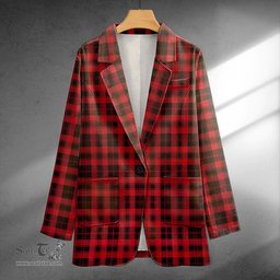 ScotsTee Shop Murray of Ochtertyre Weathered Clan Crest Casual Tartan Flat Lapel Collar Blazer Tartan Blazer Cotton