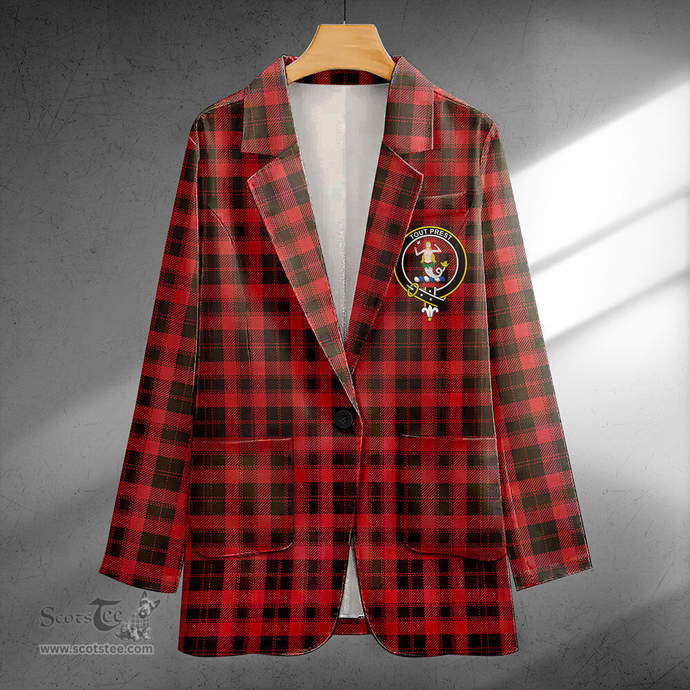 ScotsTee Shop Murray of Ochtertyre Weathered Clan Crest Casual Tartan Flat Lapel Collar Blazer Tartan Blazer Cotton