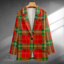 ScotsTee Shop Maver Modern Clan Crest Casual Tartan Flat Lapel Collar Blazer Tartan Blazer Cotton