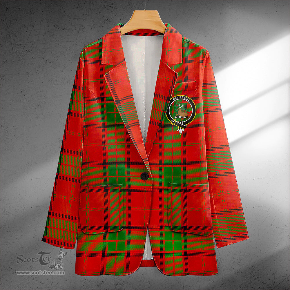 ScotsTee Shop Maxwell Ancient Clan Crest Casual Tartan Flat Lapel Collar Blazer Tartan Blazer Cotton