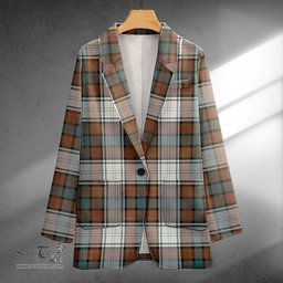 ScotsTee Shop Murray of Atholl Dress (Murray Dress) Weathered Clan Crest Casual Tartan Flat Lapel Collar Blazer Tartan Blazer Cotton