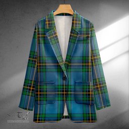 ScotsTee Shop Murray of Elibank Ancient Clan Crest Casual Tartan Flat Lapel Collar Blazer Tartan Blazer Cotton