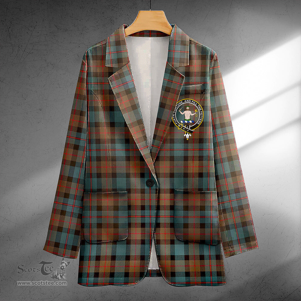 ScotsTee Shop Murray of Atholl variation (Murray of Atholl; variation) Weathered Clan Crest Casual Tartan Flat Lapel Collar Blazer Tartan Blazer Cotton