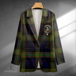 ScotsTee Shop MacLaren of Broich Modern Clan Crest Casual Tartan Flat Lapel Collar Blazer Tartan Blazer Cotton