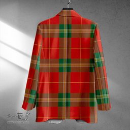 ScotsTee Shop Maver Ancient Clan Crest Casual Tartan Flat Lapel Collar Blazer Tartan Blazer Cotton