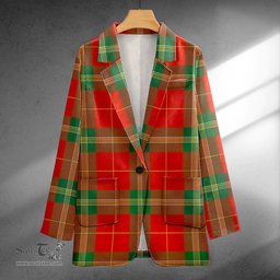 ScotsTee Shop Maver Ancient Clan Crest Casual Tartan Flat Lapel Collar Blazer Tartan Blazer Cotton