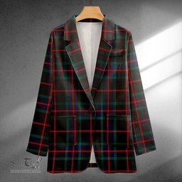 ScotsTee Shop Nairn Modern Clan Crest Casual Tartan Flat Lapel Collar Blazer Tartan Blazer Cotton