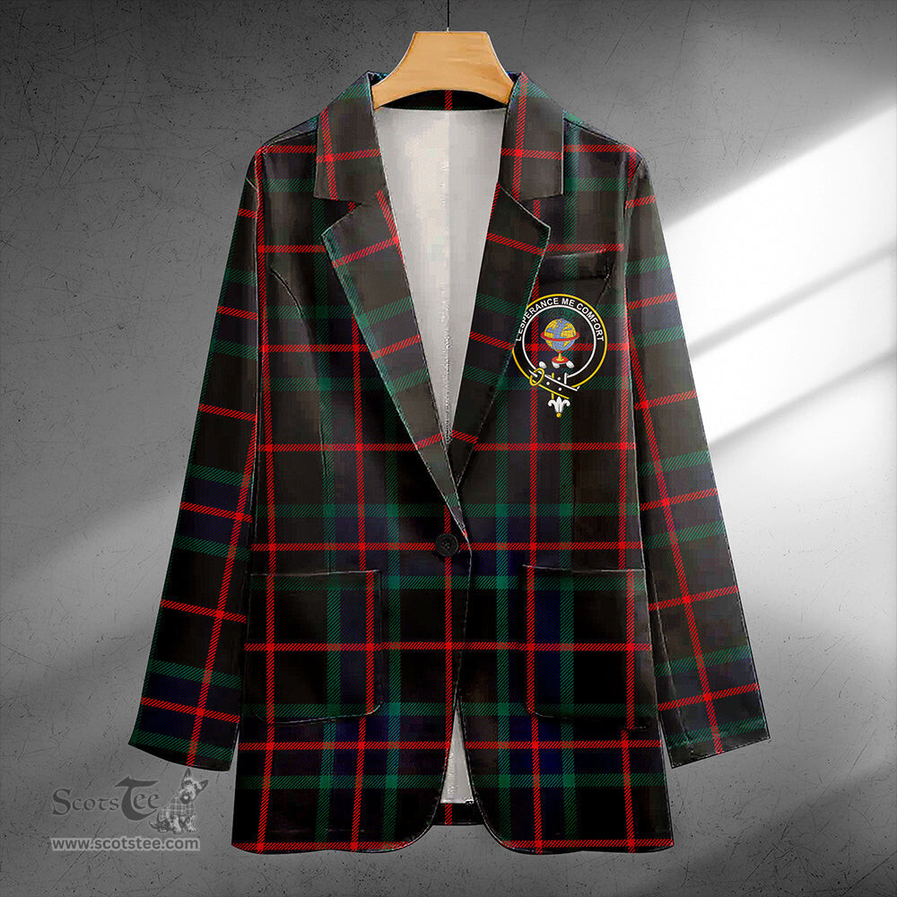 ScotsTee Shop Nairn Modern Clan Crest Casual Tartan Flat Lapel Collar Blazer Tartan Blazer Cotton
