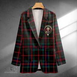 ScotsTee Shop Nairn Modern Clan Crest Casual Tartan Flat Lapel Collar Blazer Tartan Blazer Cotton