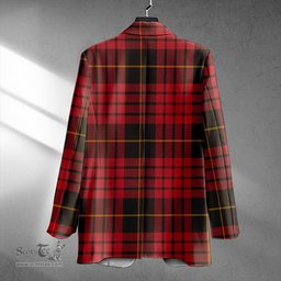ScotsTee Shop MacQueen Weathered Clan Crest Casual Tartan Flat Lapel Collar Blazer Tartan Blazer Cotton