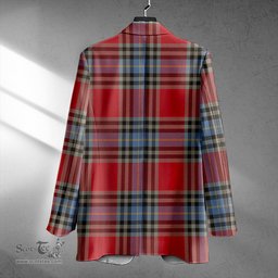 ScotsTee Shop MacLeay Weathered Clan Crest Casual Tartan Flat Lapel Collar Blazer Tartan Blazer Cotton