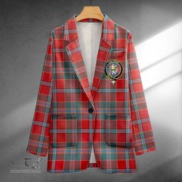 ScotsTee Shop Murray of Abercairney Weathered Clan Crest Casual Tartan Flat Lapel Collar Blazer Tartan Blazer Cotton