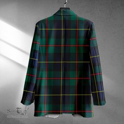 ScotsTee Shop MacLeod of Assynt Modern Clan Crest Casual Tartan Flat Lapel Collar Blazer Tartan Blazer Cotton