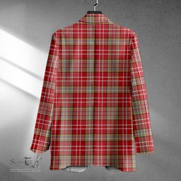 ScotsTee Shop Ogilvie Weathered Clan Crest Casual Tartan Flat Lapel Collar Blazer Tartan Blazer Cotton