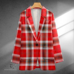 ScotsTee Shop MacLean of Duart Dress Red Modern Clan Crest Casual Tartan Flat Lapel Collar Blazer Tartan Blazer Cotton