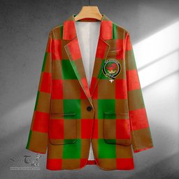 ScotsTee Shop Moncrieffe Ancient Clan Crest Casual Tartan Flat Lapel Collar Blazer Tartan Blazer Cotton