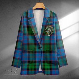 ScotsTee Shop MacWilliam (Williamson) Modern Clan Crest Casual Tartan Flat Lapel Collar Blazer Tartan Blazer Cotton