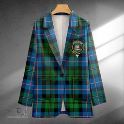 ScotsTee Shop MacNeil of Barra Old (MacNeill Old) Ancient Clan Crest Casual Tartan Flat Lapel Collar Blazer Tartan Blazer Cotton