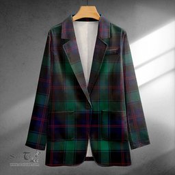 ScotsTee Shop MacTaggart Modern Clan Crest Casual Tartan Flat Lapel Collar Blazer Tartan Blazer Cotton