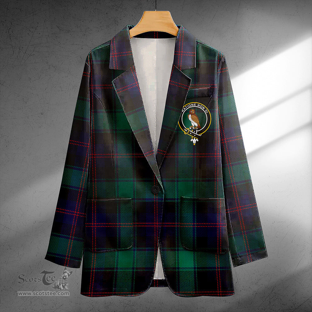 ScotsTee Shop MacTaggart Modern Clan Crest Casual Tartan Flat Lapel Collar Blazer Tartan Blazer Cotton