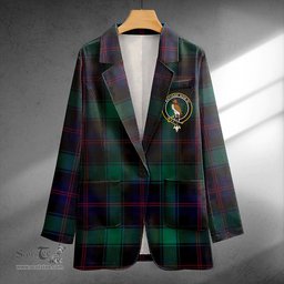 ScotsTee Shop MacTaggart Modern Clan Crest Casual Tartan Flat Lapel Collar Blazer Tartan Blazer Cotton