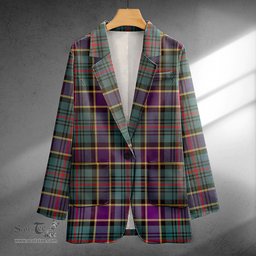 ScotsTee Shop Ogilvie of Inverarity (Wilson) Weathered Clan Crest Casual Tartan Flat Lapel Collar Blazer Tartan Blazer Cotton