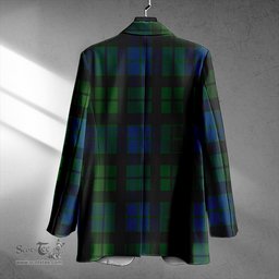 ScotsTee Shop MacKie Clan Crest Casual Tartan Flat Lapel Collar Blazer Tartan Blazer Cotton