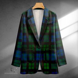 ScotsTee Shop MacKie Clan Crest Casual Tartan Flat Lapel Collar Blazer Tartan Blazer Cotton