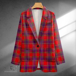 ScotsTee Shop Mair Modern Clan Crest Casual Tartan Flat Lapel Collar Blazer Tartan Blazer Cotton