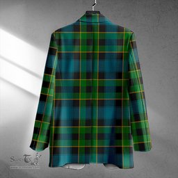 ScotsTee Shop Mowat Ancient Clan Crest Casual Tartan Flat Lapel Collar Blazer Tartan Blazer Cotton
