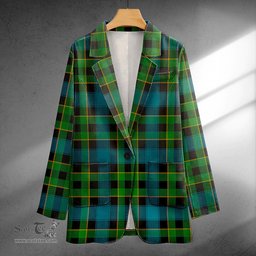 ScotsTee Shop Mowat Ancient Clan Crest Casual Tartan Flat Lapel Collar Blazer Tartan Blazer Cotton