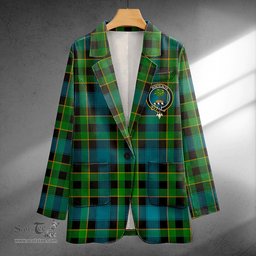 ScotsTee Shop Mowat Ancient Clan Crest Casual Tartan Flat Lapel Collar Blazer Tartan Blazer Cotton