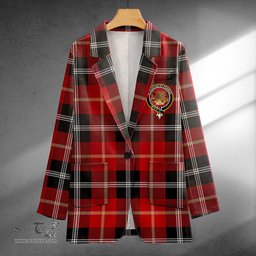 ScotsTee Shop Marjoribanks Modern Clan Crest Casual Tartan Flat Lapel Collar Blazer Tartan Blazer Cotton