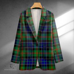 ScotsTee Shop Paterson Modern Clan Crest Casual Tartan Flat Lapel Collar Blazer Tartan Blazer Cotton