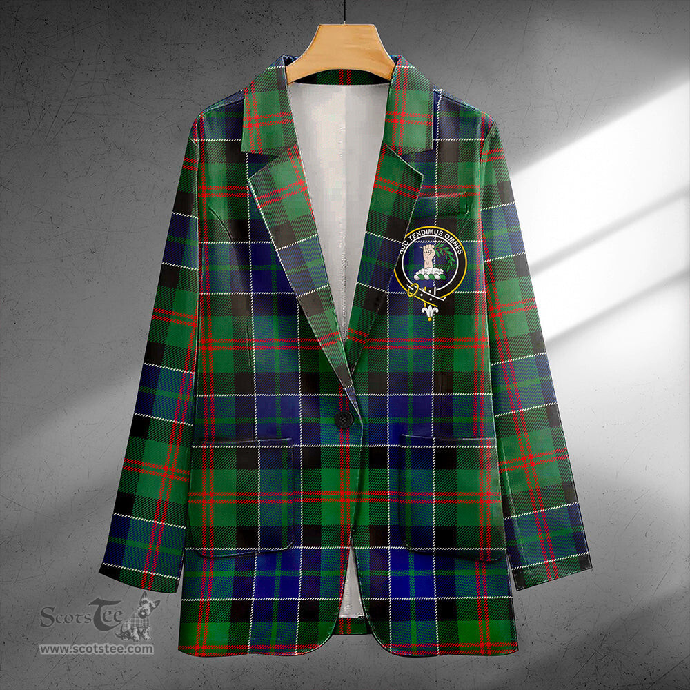 ScotsTee Shop Paterson Modern Clan Crest Casual Tartan Flat Lapel Collar Blazer Tartan Blazer Cotton