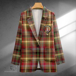 ScotsTee Shop MacKay of Strathnaver Ancient Clan Crest Casual Tartan Flat Lapel Collar Blazer Tartan Blazer Cotton