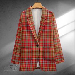 ScotsTee Shop Ogilvie of Airlie Modern Clan Crest Casual Tartan Flat Lapel Collar Blazer Tartan Blazer Cotton