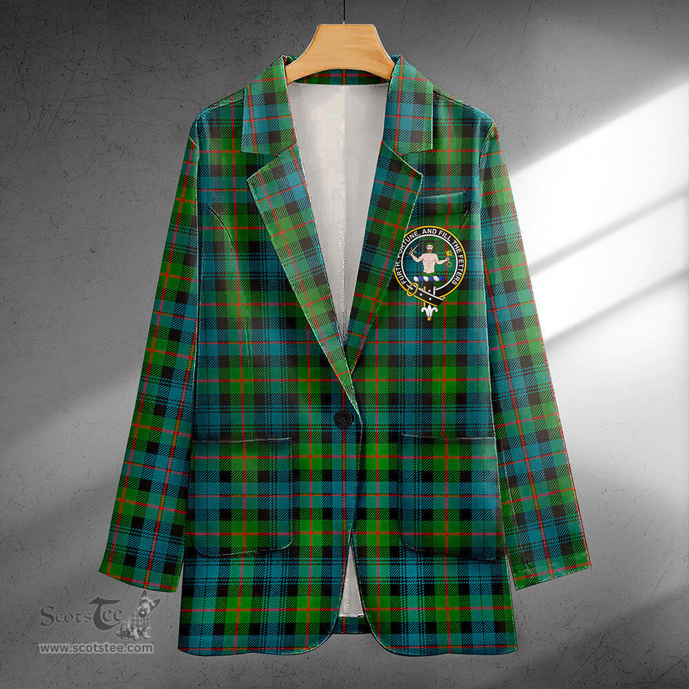 ScotsTee Shop Murray of Atholl (Murray) Ancient Clan Crest Casual Tartan Flat Lapel Collar Blazer Tartan Blazer Cotton