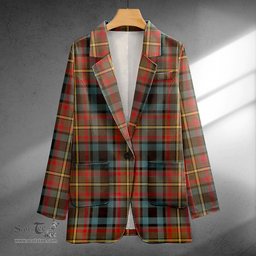 ScotsTee Shop MacLeish Weathered Clan Crest Casual Tartan Flat Lapel Collar Blazer Tartan Blazer Cotton