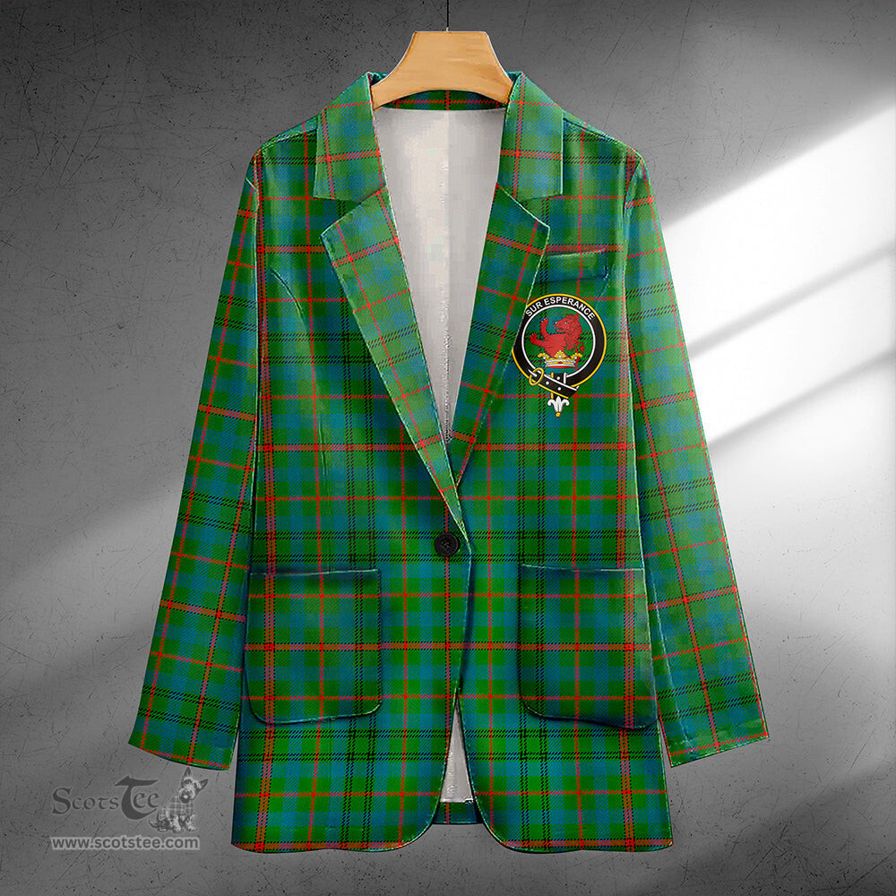 ScotsTee Shop Moncrieffe of Atholl Ancient Clan Crest Casual Tartan Flat Lapel Collar Blazer Tartan Blazer Cotton