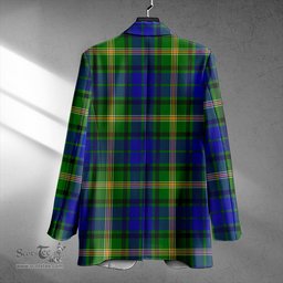 ScotsTee Shop Maitland Clan Crest Casual Tartan Flat Lapel Collar Blazer Tartan Blazer Cotton