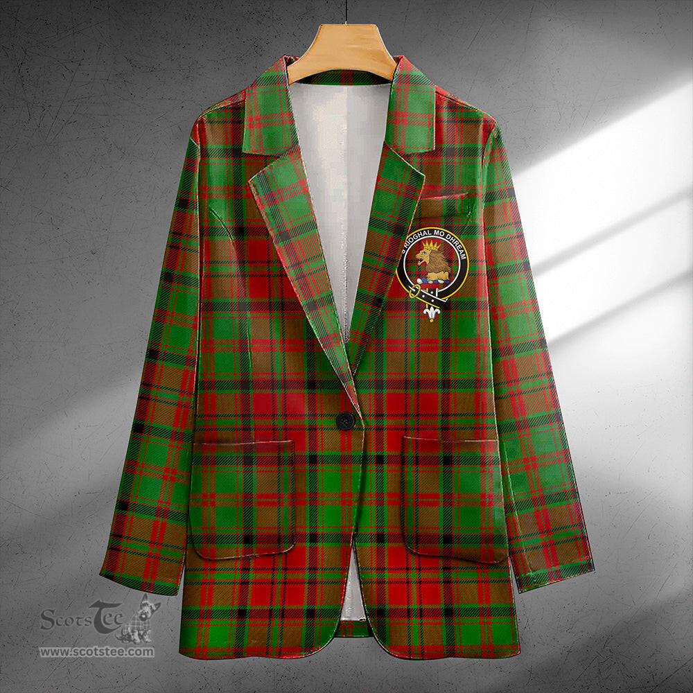 ScotsTee Shop MacNeish Modern Clan Crest Casual Tartan Flat Lapel Collar Blazer Tartan Blazer Cotton