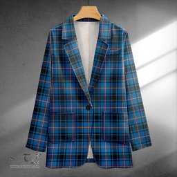 ScotsTee Shop MacIver of Strome Ancient Clan Crest Casual Tartan Flat Lapel Collar Blazer Tartan Blazer Cotton