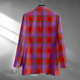 ScotsTee Shop Mair Ancient Clan Crest Casual Tartan Flat Lapel Collar Blazer Tartan Blazer Cotton