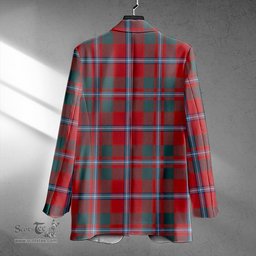 ScotsTee Shop Murray of Abercairney Portrait (Murray of Abercairney; Portrait) Weathered Clan Crest Casual Tartan Flat Lapel Collar Blazer Tartan Blazer Cotton