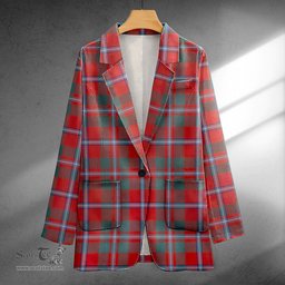 ScotsTee Shop Murray of Abercairney Portrait (Murray of Abercairney; Portrait) Weathered Clan Crest Casual Tartan Flat Lapel Collar Blazer Tartan Blazer Cotton
