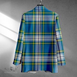 ScotsTee Shop Maver Dress Ancient Clan Crest Casual Tartan Flat Lapel Collar Blazer Tartan Blazer Cotton